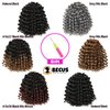 BECUS 6Packs Gogo Curl Crochet Hair for Black Women Jamaican Bounce Wand Curl Crochet Hair 8Inches Short Crochet Curly Braiding Synthetic Hair Extensions 24 Root/Pack(Natural Black #1B)