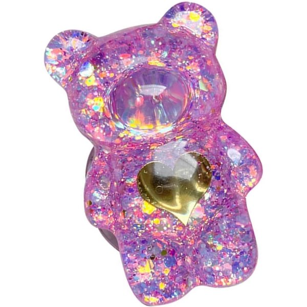 Purple Mobile Phone Finger Stand Cute Bear Doll Phone Holder Support Comfortable Grip Anti-Slip Creative Flexible, Bear Grips Cell Phone Stands, Cell Phones and Accessories