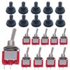 Twidec/10Pcs Mini Toggle Switch SPST 2 Position 2 Pins ON/Off AC 125V 5A Car Boat Switches with Waterproof Cap MTS-101MZ