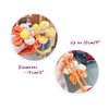 2PCS Fabric Flower Ropes Hair Band Ties Ponytail Holders Soft Elastic Bands with Flowers Accessories for Children Girls and Ladies (Purple)