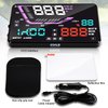 Heads Up Display HUD Screen - Universal 5.5’’ Car Head-Up Windshield Display w/Multi-Color Screen Projector Vehicle Speed, GPS Navigation Compass, Plug and Play w/Speed, Time, Altitude, Etc - Pyle