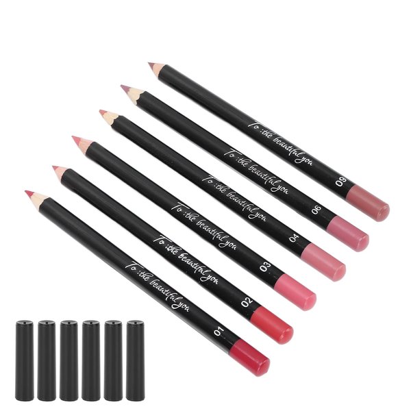 ANGGREK Lip Liner,Lip Pencil Waterproof Lip Liner Long Lasting 6pcs Lip Liner Professional Waterproof Matte Long Lasting Lip Pencil Pigmented Cosmetics(set 02)