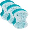 Spongeables Foot Scrubber Sponge with Shea Butter and Tea Tree Oil, Ocean Breeze, 3 Pack