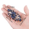 Flower Luxury Jewelry Design Hairpin, Deep Ocean Blue Rhinestone Hair Barrette Clip, Gorgeous Hair Accessory for Wedding and Women, Crystal Floral Hair Jewelry for Girls Mom Bridal