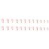 Press on Nails Short Fake Nails Square False Nails with White Ombre Press ons Designs Acrylic Nails Press on Artificial Nails Stick on Nails For Women Girls 24Pcs