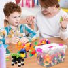 Jenaai 200 Pcs Math Cubes with Storage Container Counting Blocks Linking Cubes Connecting Cubes Math Manipulatives Educational Toy for Kids Age 4-8 Kindergarten STEM Activities Preschool(Pink)