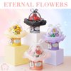 MEIEST Flower Building Blocks Set with Dust-Proof Dome,Simulation Bouquet for Valentine's Day,Bonsai Building Bricks Toys,Home Decor (Sunflower)
