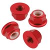 HobbyPark Aluminum 12mm Wheel Hex Nuts & M4 Lock Nuts for 1/10 Scale RC Car Truck Crawler Buggy Short Course(8-Pack) (Red)