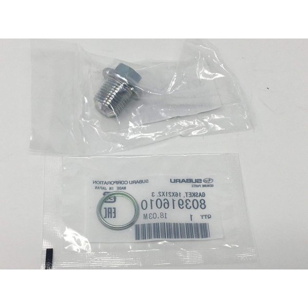 Subaru 2011-2019 Subaru Oil Drain Plug & Crush Washer Gasket 32195AA020 & 803916010 OEM