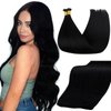 Full Shine 24 Inch Weft Hair Extensions Human Hair Sew In Hair Extensions Real Human Hair Black Human Hair Extensions Sew In Genius Weft Hair Extensions For Women #1 Black