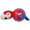 Spunky pup Parrot Spiky Ball Squeaker Dog Toy | Dog Balls with Rubber Spikes for Healthy Teeth and Gums | Plush Fetch and Play Toy | For Small Dogs