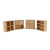 4PCS Miniature Furniture Set Wooden Cabinet Cupboard 1:12 Dollhouse Various Styles Decoration DIY Dollhouse Freely Combinable Furniture Kit Kitchen Bedroom Living Room Display Ornaments (Wood)