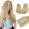 DOORES Hair Extensions Real Human Hair, Dark Brown 7pcs 120g 24 Inch, Clip in Hair Extensions Human Hair Seamless Clip in Hair Extensions Natural Invisi Edge Hair Extensions Straight Hair