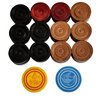 Professional Carrom Board Game International Champion Wooden 8mm Coins, Set of 24 Coins with 2 Striker Included