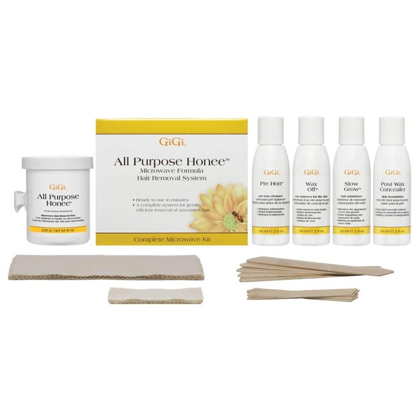 GiGi All Purpose Honee Microwave Formula Hair Removal System Complete Microwave Kit 35 Piece Kit