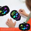 Dohia Halloween Scratch Paper Crafts Halloween Magic Rainbow Scratch Paper Off Cards Set Hanging Educational Toys Kit Halloween Party Supplies Birthday Gift D1-WSJGH