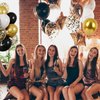RUBFAC 80Pcs 12 Inches, Black and Gold Confetti Balloons Kit Party Balloons with Ribbons for Birthday, Wedding, Baby Shower, Graduation, Eucalyptus Party Decorations