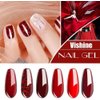 Vishine Burgandy Red and Red Glitter Gel Polish Set 6 Colors Long Lasting, Soak Off UV LED Gel 8ml Bottle