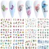 Vezocim Nail Art Stickers Decals, Holographic Flower Nail Water Transfer Decal Designs, Spring Flora Leaf Dragonfly Nail Sticker Acrylic Supplies for Women Girls Manicure Tips Decorations(BN1753-1764)