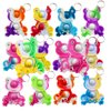 Roaqua 20 Packs Bulk Frog Push Rainbow Bubble Mini Pop Fidget for Boy Girls Kids Gifts, Birthday Party Favors Supplies Classroom Student Prize Gifts