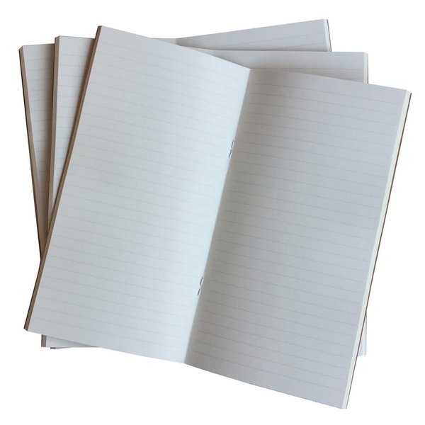 Travelers Notebook Inserts - Lined Refills for Standard Size Travelers Notebook, Set of 3, Total 192 Pages, 8.25 x 4.25 Inches