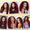 Ombre Human Hair Bundles Burgundy Kinky Curly Bundles Human Hair 18 20 22 Inch Unprocessed Brazilian Human Hair Bundles Red Wine Curly Wave Human Hair Extensions 3 Bundles