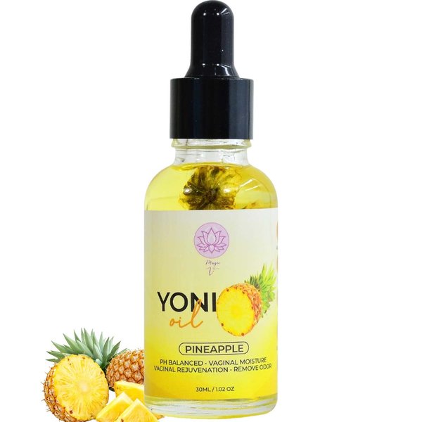 Magical V Yoni Oil For Women Organic Feminine Care Vaginal Moisturizer For Wetness (Pineapple) Ingrown Hair Ph Balance Feminine Body Oil Deodorant Eliminates Odor With Essential Oils