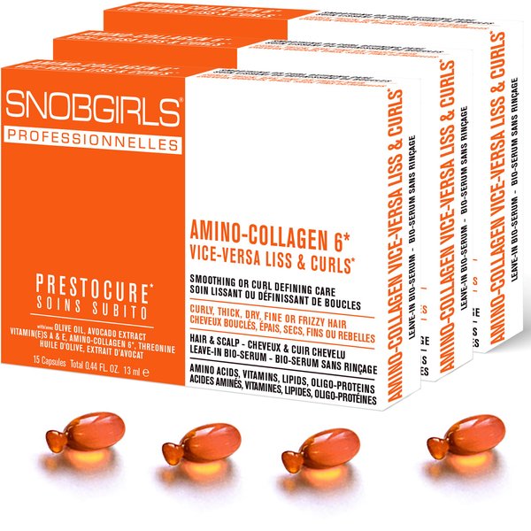 SNOBGIRLS VICE-VERSA CURLS Vegan Hair Oil Smoothing or Curl Defining All Types of Curls, Curly, Dry or Frizzy Hair with Hyaluronic Acid, & Hair Vitamins (45 Hair Oil Capsules)