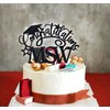 Congratulations MSW Cake Topper, Congrats Grad/Master of Social Work Cake Decor, Class of 2024 College Graduation Party Decorations Supplies, Black Glitter