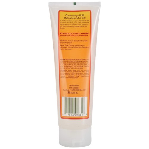 Cantu Natural Hair Styling Gel Stay Extreme Hold Tube, 8 Oz