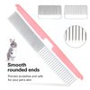 Crafterlife Small Animal Pet Grooming Kit with Pet Shedding Slicker Brush, Bath Massage Glove, Pet Grooming Comb, Nail Clipper Trimmer for Rabbit, Puppy, Kitten, Guinea Pig, Hamster, Ferret (Pink)