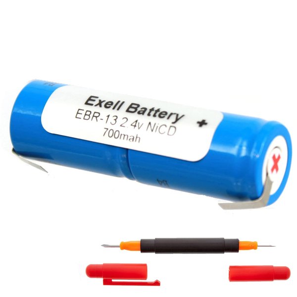 Exell Battery 2.4V Battery Compatible with Remington Razors DF30, DF40, WDF7000, XLR 9600, XLR 9800 Replaces RAZOR-13
