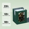 Infinity Guard Card Deck Box for MTG with Commander Display for 100+ Double Sleeved Cards, Magnetic Card Storage Box Fits for TCG Sports Trading Cards (Green&Grey)