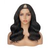 Emistar Wavy V Part Wig Wear And Go Glueless U Part Wig Body Wave Natural Black Synthtic Hair Soft As Human Hair Wigs For Black Women (Natural Black, 24 Inch)