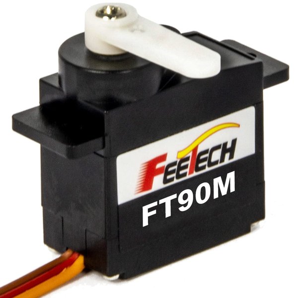 FEETECH 9g Servo Motor FT90M 6V 2.3kg.cm Digital Servo Steering Full Copper Gear Iron Core, Control Angle 280° for Scx24,1/8 1/10 RC Cars,TRAXXS x4, Baja, RC4WD, GTR and More