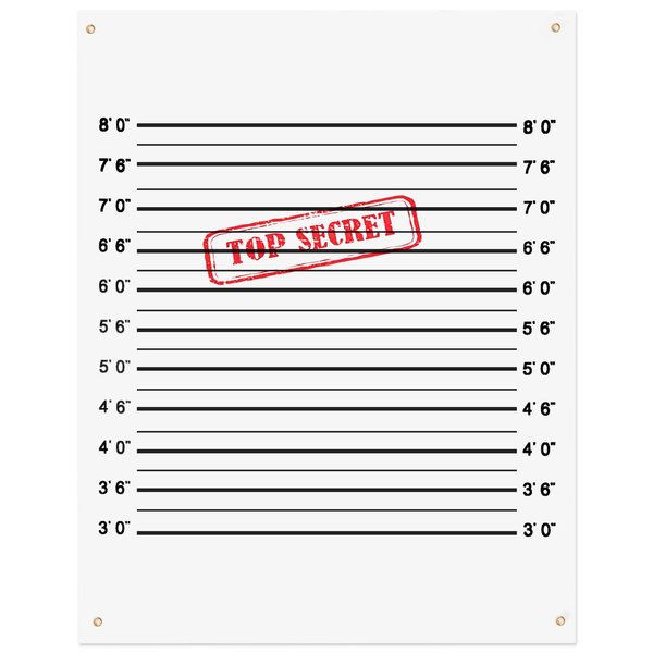 35.4 x 47.2In Secret Agent Mugshot Backdrop Murder Mystery Party Decorations Mugshot Board Top Secret Party Supplies Mystery Party Decorations for Birthday Game Prop Photography Spy Themed Party