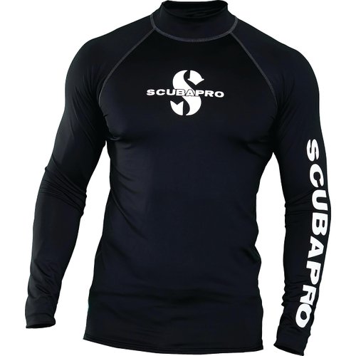 SCUBAPRO Men's UPF50 Long-Sleeve Rash Guard, Black, Medium