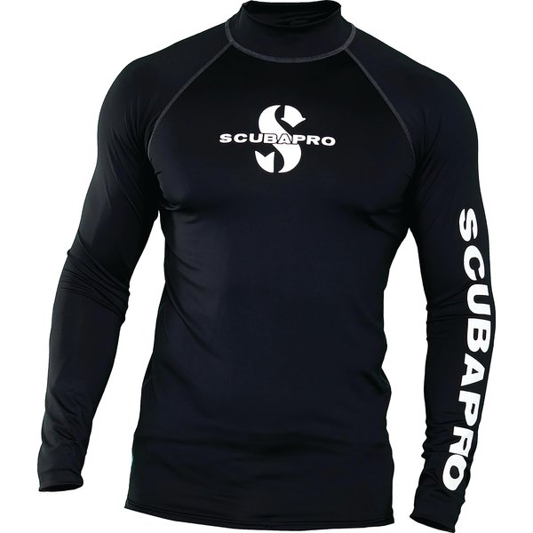 SCUBAPRO Men's UPF50 Long-Sleeve Rash Guard, Black, Medium