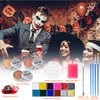 immetee Scar Wax SFX Makeup Kit, Face & Body Paint, Christmas Halloween Makeup Kit, Fake Blood, Painting Brushes, Spatula, Stipple Sponge, Stage Theatrical Party Cosplay, Carnival
