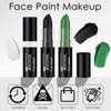 FREEORR 3 Colors Face Body Paint Stick, Eye Black Baseball Sticks Face Paint for Baseball/Football/Halloween/Costume Parties Accessories Vampire/Witch/Clown Makeup Face& Body Paint -White/Black/Green