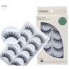 Vôsaidi False Eyelashes, Handmade Luxurious Fake Lashes, Natural Long Black, 5 Pairs with Glue (F850)