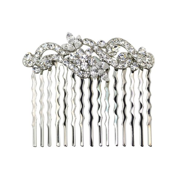 Faship Gorgeous Clear Rhinestone Crystal Small Floral Hair Comb