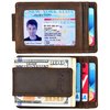 kinzd Money Clip, Front Pocket Wallet, Leather RFID Blocking Strong Magnet thin Wallet (Crazy Horse dark brown)
