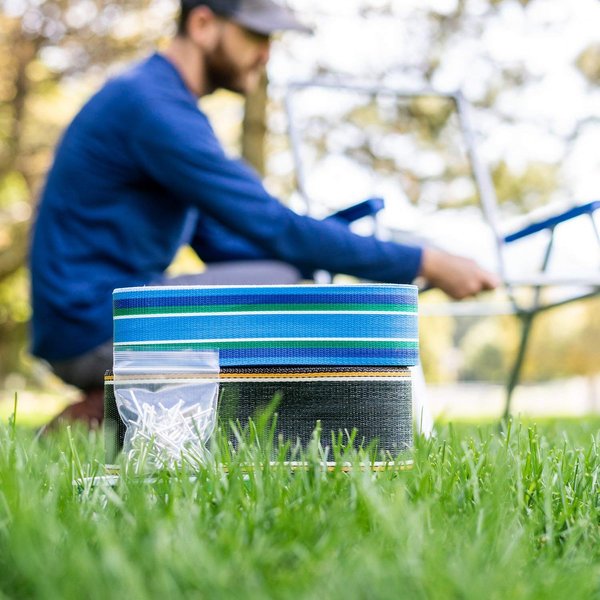 Lawn Chair USA Chair Replacement Lawn Chair Webbing - Webbing for Lawn Chairs. UV-Resistant Straps Made with Durable Polypropylene. Chair Webbing Kit (3" x 50', Sea Island Blue)