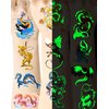 140 Pieces Luminous Dragon Temporary Tattoos Dragon Party favors for Kids Adults,Glow in The Dark Dragon Tattoos Stickers Party Supplies Dragon Birthday Party Favors Goodie Bag Fillers