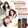 Dark Coffee Hair Dye Shampoo 3 in 1, Natural Hair Color Shampoo for Men & Women, Shampoo Para Canas, Long-Lasting Hair Dye Shampoo for 100% Gray Hair Coverage Brown Hair Dye 500ml (Dark coffee)
