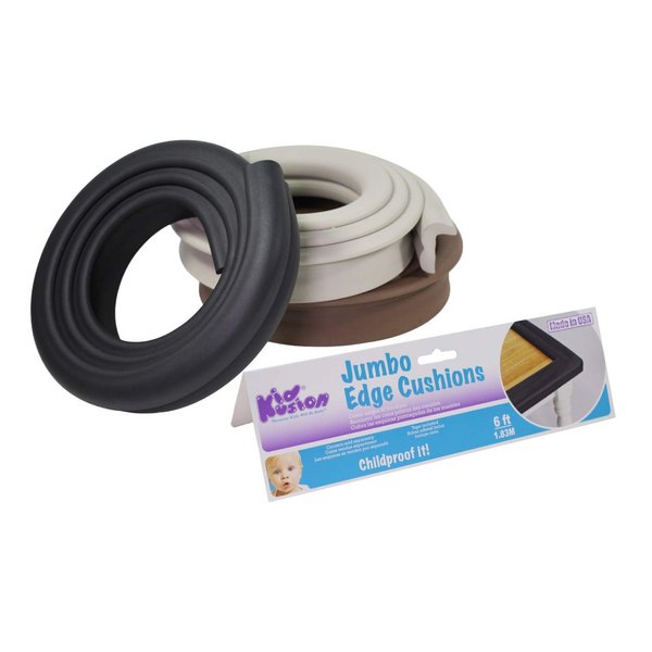 Kidkusion Jumbo Edge Cushion | Taupe | 6ft | Made in The USA