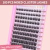MLEN DIARY Lash Cluster DIY Eyelash Extensions 100 Clusters Lashes 10-16mm D Curl Mega Wispy Volume Individual Lashes Eyelash Clusters Extensions DIY at Home