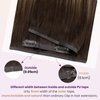 LaaVoo Clip in Extensions Human Hair Balayage Seamless Hair Extensions Clip Ins Real Human Hair Brown Balayage Caramel Brown Human Hair Extensions Clip Ins Brown Long Straight 20 Inch 7Pcs/140g
