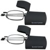Success Eyewear Reading Glasses 2 Pair Black and Gunmetal Readers Compact Folding Glasses for Reading for Men and Women Case Included +1.5